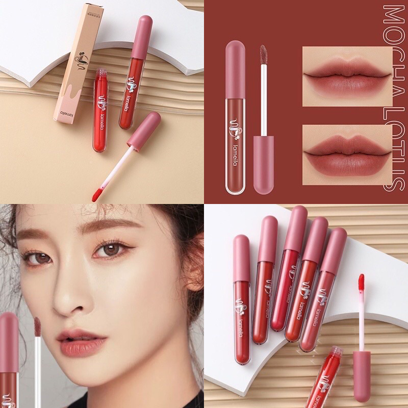 LAMEILA NUDE EDITION Lip Cream Lip Glaze Lipstick Cair / Lip Matte Silky Glass Lip Cream Nude