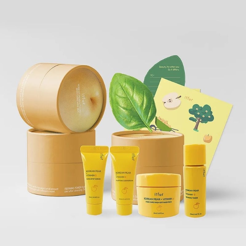 [𝐁𝐞𝐫𝐜𝐚𝟏𝟒] Itfer Korean Pear + Vitamin C Skincare Mini Set