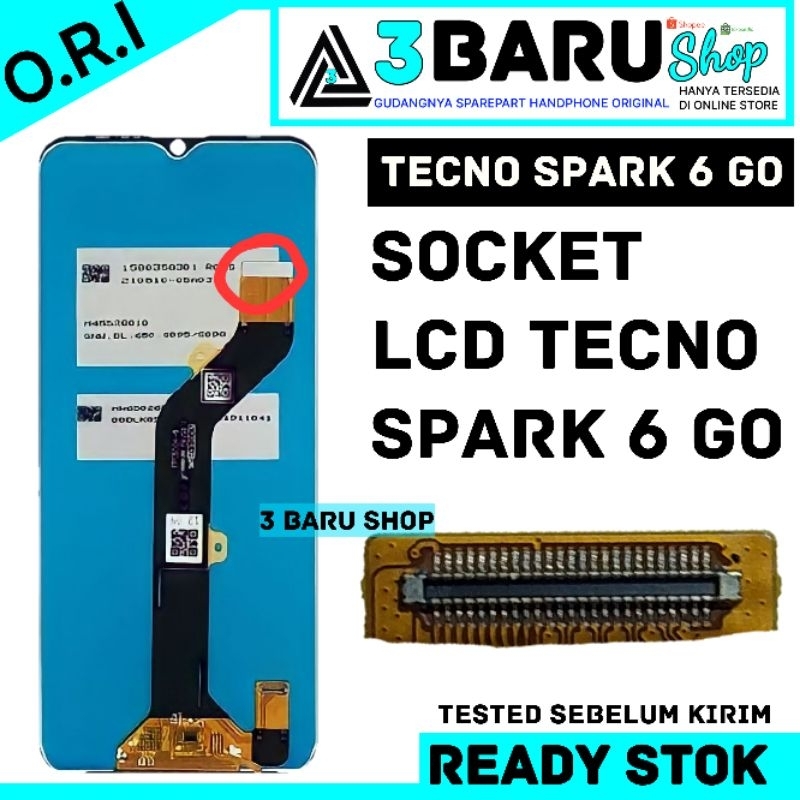 KONEKTOR LCD TECNO SPARK 6 GO DI FLEXIBEL socket lcd hp tecno spark 6 go original