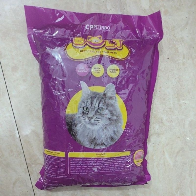 BOLT UNGU 1KG TUNA FLAVOR RASA IKAN TUNA CAT FOOD ADULT PAKAN MAKANAN KUCING DEWASA 1KG 1000G 800G