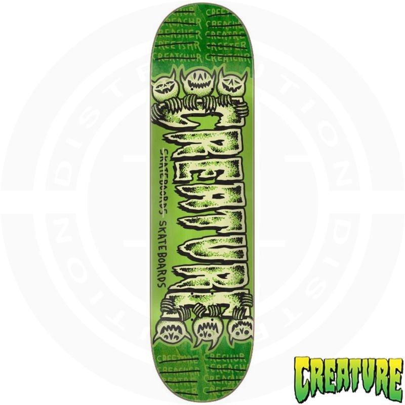 CREATURE 8.25in x 32.04in Psycho Logo 7Ply Birch Lg Skateboard Deck