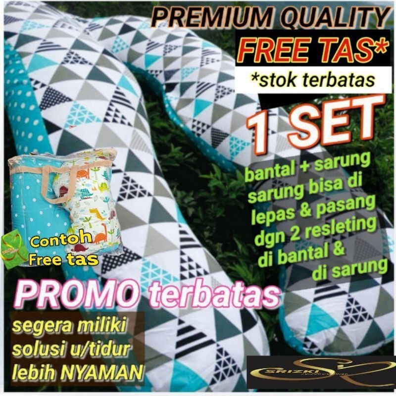 bantal ibu hamil dan menyusui PREMIUM cover 2 LAPIS / bantal + sarung bisa di lepas pasang,doble resleting 2 sisi tebal full dacron silikon HCS/ BANTAL KATUN HOTEL/bisa  cod
