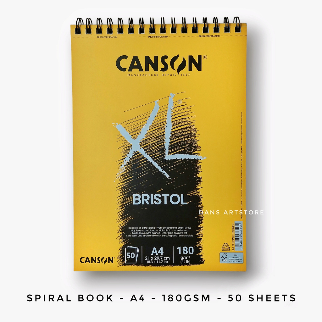 

Canson XL Bristol Drawing Spiral A4 180gsm 50 sheets