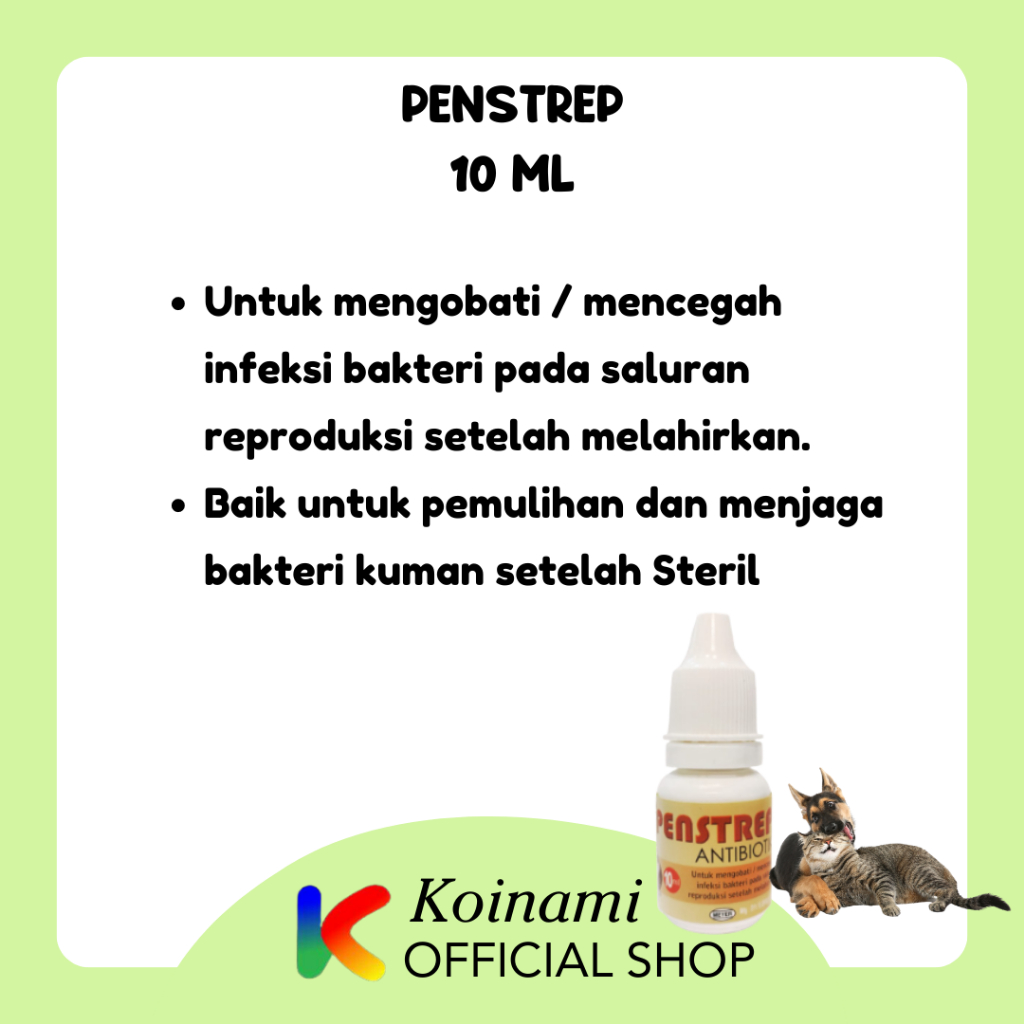 PENSTREP ANTIBIOTIK UNTUK KUCING ANJING SETELAH MELAHIRKAN / BTM