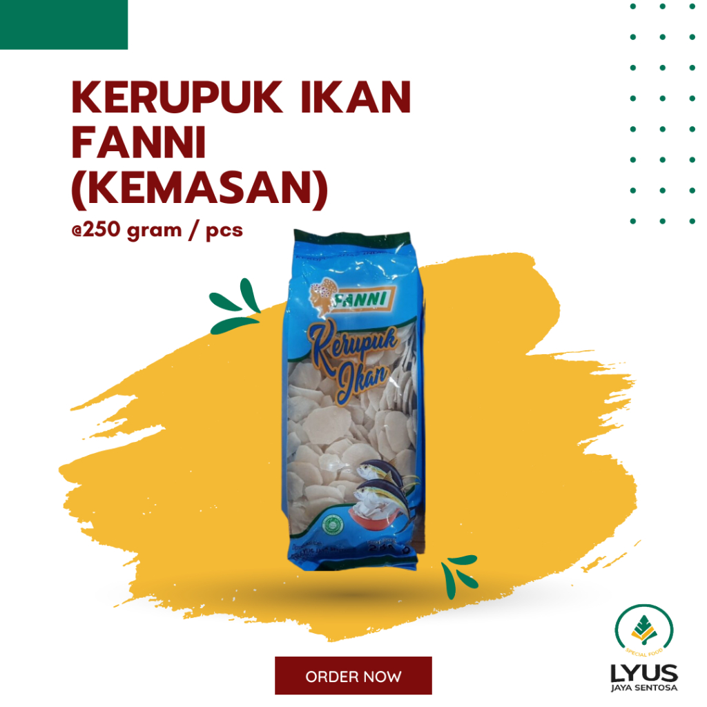 

Kerupuk / Krupuk Ikan Fanni @250g (kemasan)