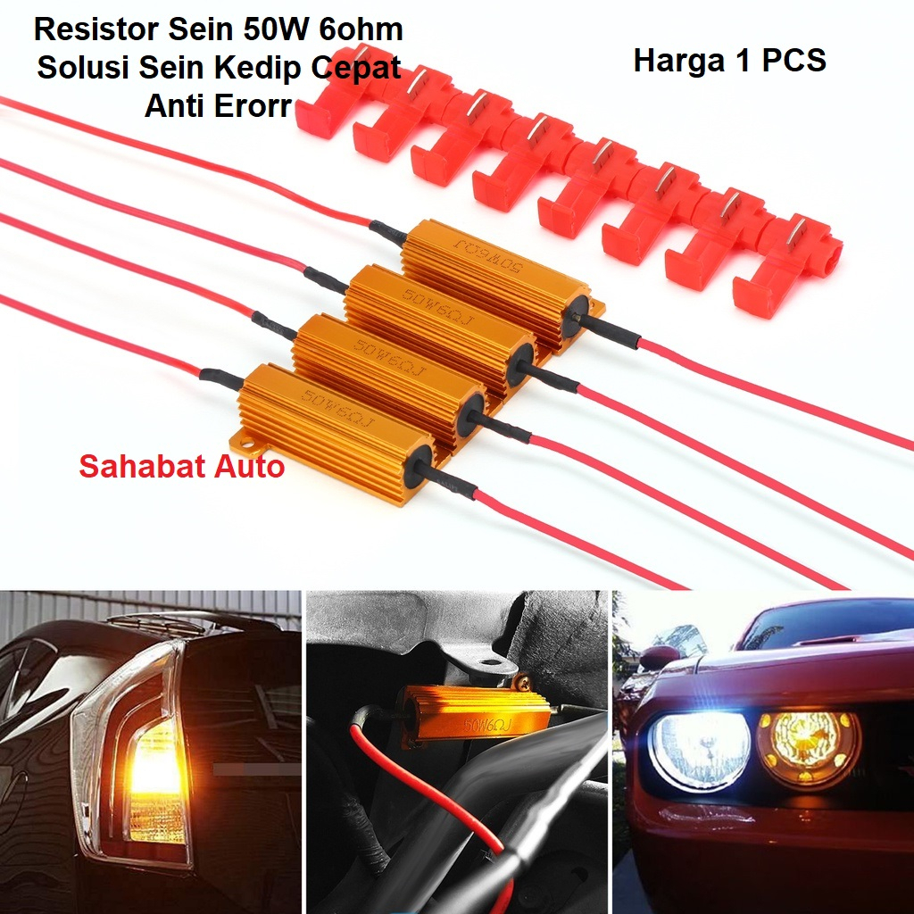 Resistor Sein Led 50W 6 OHM Solusi Lampu Sein LED Hyper Flash Jadi Normal Kembali