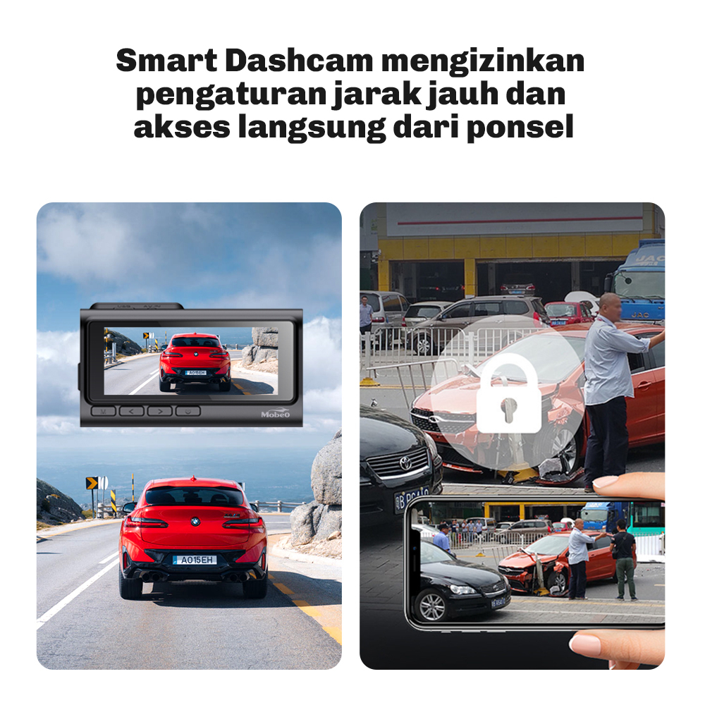 (Exclusive) Mobeo Wifi Dash Cam MSDC02 (Front and Rear Camera)