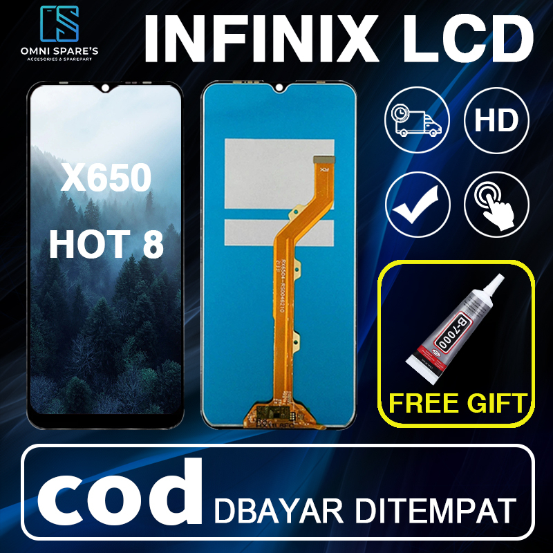 【ORIGINAL】LCD INFINIX HOT8 X650 Fullset Original Layar hp Touchscreen asli