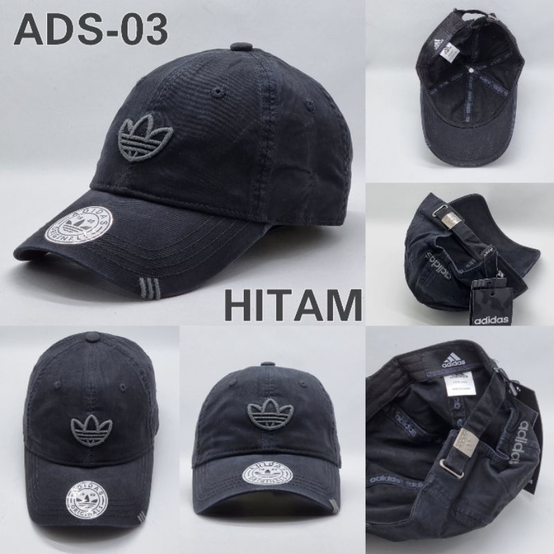 Topi Basebal Pria Cowok Bahan Katun Logo Bordir Olahraga Sport Laki Laki