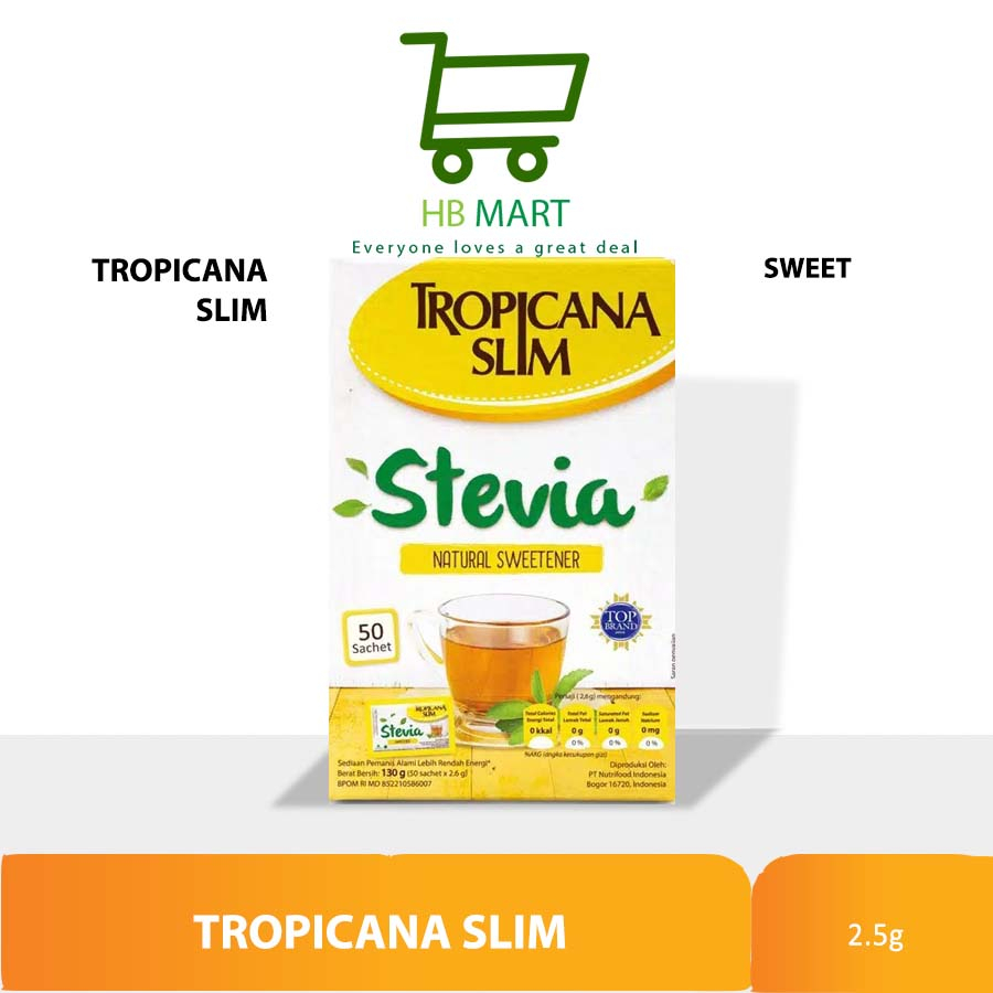 

Tropicana Slim Stevia Natural Sweetener 130 gr (50 sachet)