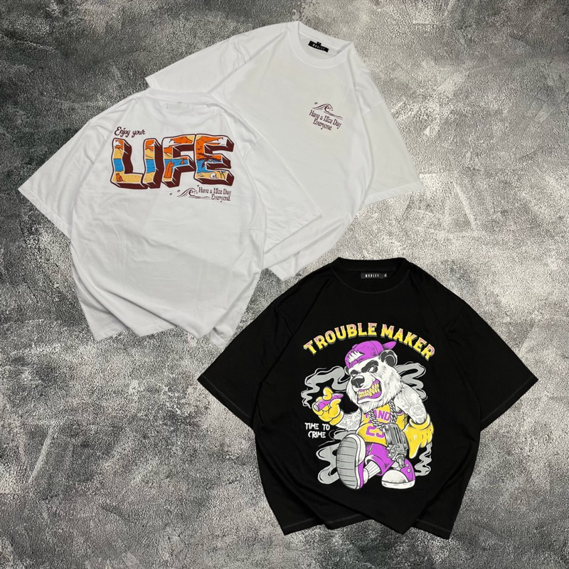 Oversize T - Shirt TROUBLE MAKER &amp; Life Everyone