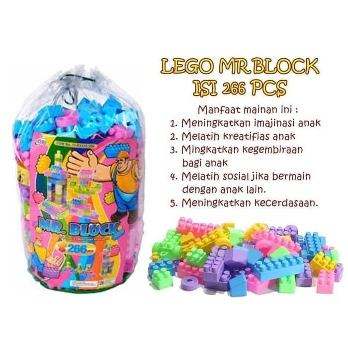 Mr Block 266 Pcs - Mainan Block Edukasi Edukatif Anak Terbaru