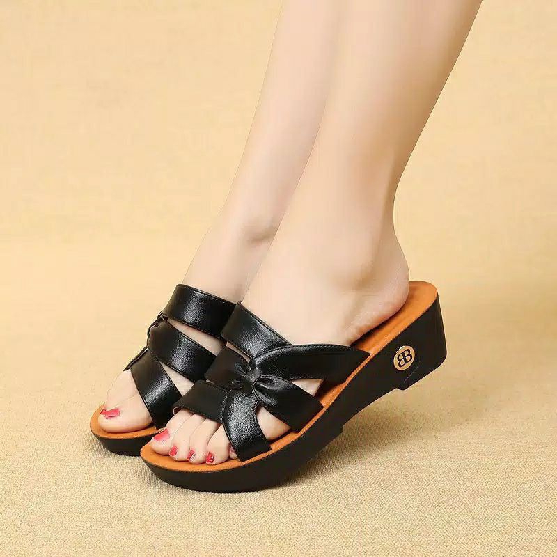 Sandal wanita segala musim bahan kulit asli (K-006)