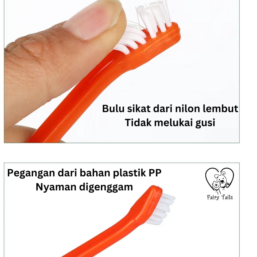 Sikat Gigi Single Head Untuk Kucing dan Anjing  atau Anabul Kecil Beragam Pilihan Warna Toothbrush Sikat Lembut / Pet Toothbrush for Cat and Small Dog