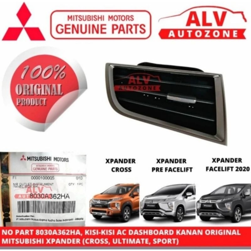 GRILL KISI KISI AC KANAN DASHBOARD ORIGINAL MITSUBISHI XPANDER (CROSS, ULTIMATE, SPORT)