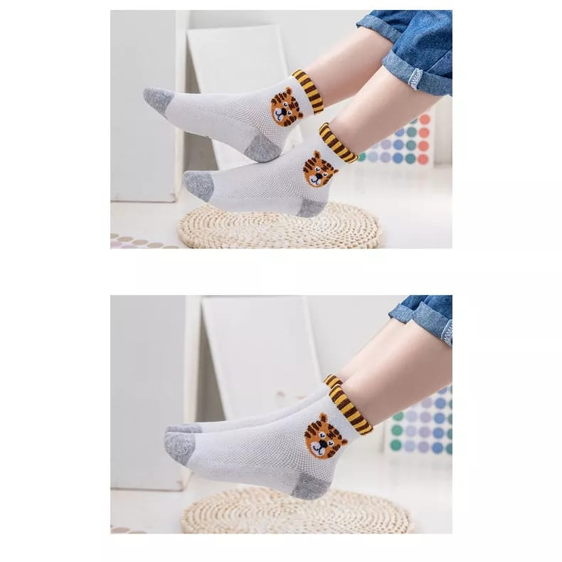 Kaos Kaki Anak Sekolah TK SD Motif Cowok Singa Tiger Fashion Korea Laki Kids Terbaru K9