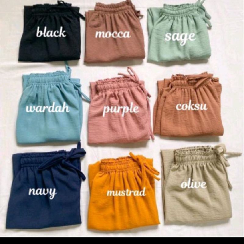 syadad fashion | Kulot Pendek Crinkle Airflow 7/8 Allsize Fit to XL Air Flow Celana Kulot Pendek 7/8