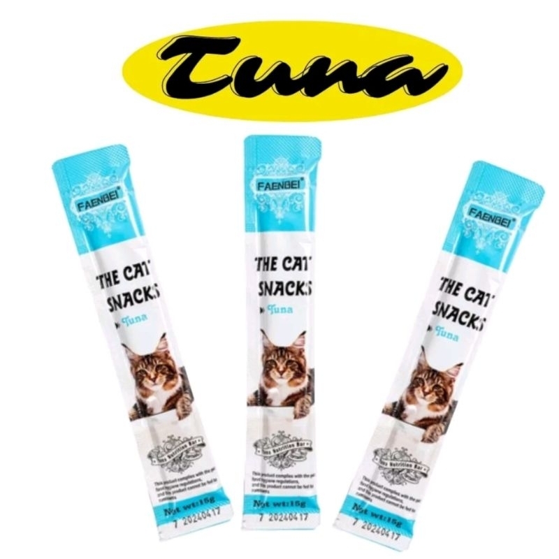 FAENBEI snack makanan ringan kucing camilan kucing 15g pengemuk badan creamy liquid untuk anak kucing dan dewasa