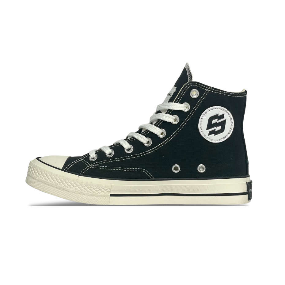 SIDSNEAKS - Sepatu Sneakers Storm 70s High Black White