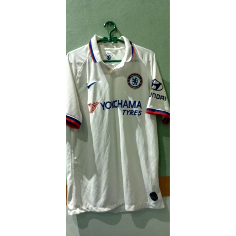 Jersey Chelsea Away 2019 Putih Kerah Fred Perry Original 100%