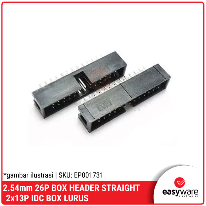 26P BOX HEADER STRAIGHT 2x13P IDC BOX LURUS 26 PIN BOX HEADER PCB LURUS DC3-26P