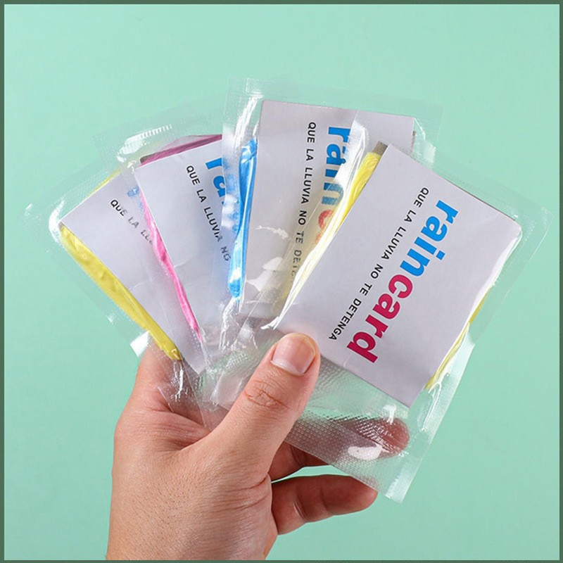 5pcs Jas Hujan Plastik Raincoat Rain Card Raincard Jas Hujan Kartu Slim Sekali Pakai Jas Hujan Portable