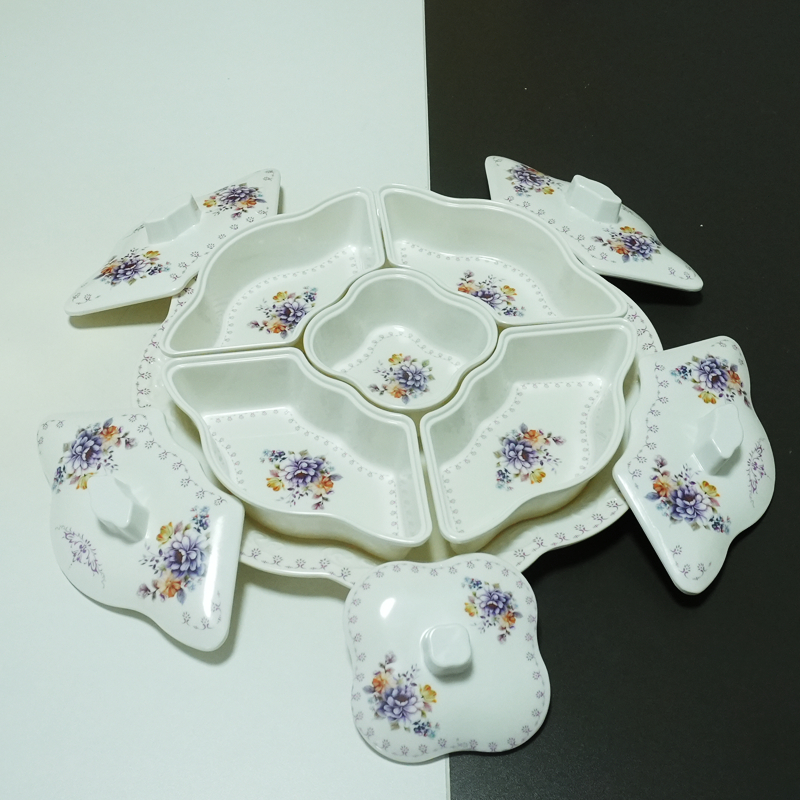 kotak penyimpanan permen /Porcelain Tiers Plate | Piring Saji Keramik | Divided Plate putih tebal