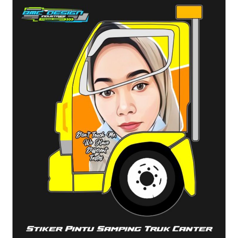 STIKER PINTU SAMPING KABIN CANTER