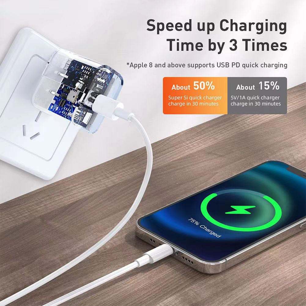 KABEL IP + ADAPTOR  CHARGER 25W FAST CHARGING 2.4A Cable Charger Handphone USB to I**one Cepat Penuh Kabel Usb Transfe