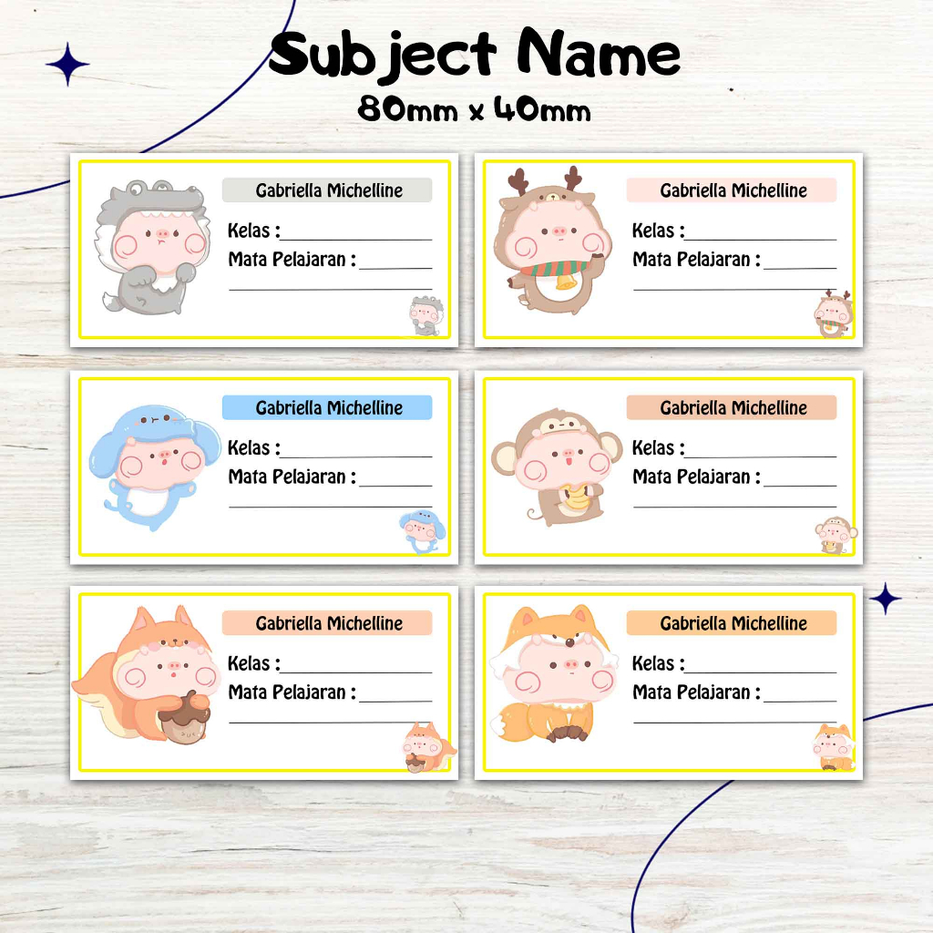 

STIKER NAMA BUKU PELAJARAN BISA CUSTOM NAMA ANAK (ISI 35 PCS) TANPA PREORDER