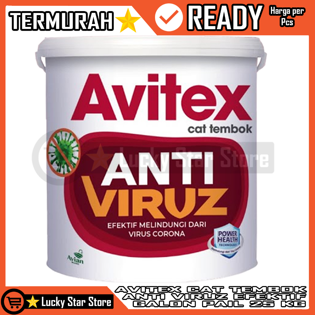 AVITEX CAT TEMBOK ANTI VIRUS GALON KALENG 25KG PAIL PEL 25 KG CET WARNA PEWARNA DINDING RUMAH CATT P
