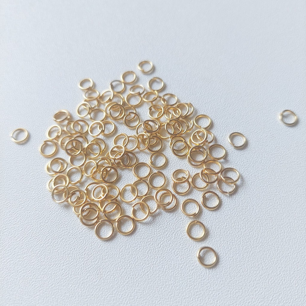 CLEARANCE SALE 55pcs Jump Ring O Bulat Pengait Kalung Gelang Gold Emas