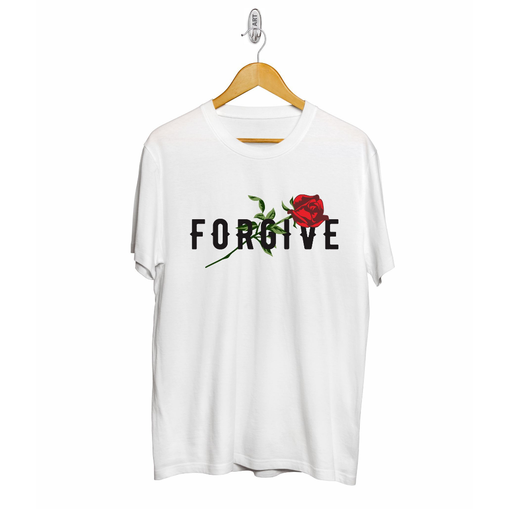 Kaos Rose Forgive  T-shirt Mawar Merah  Atasan Distro Pria Wanita