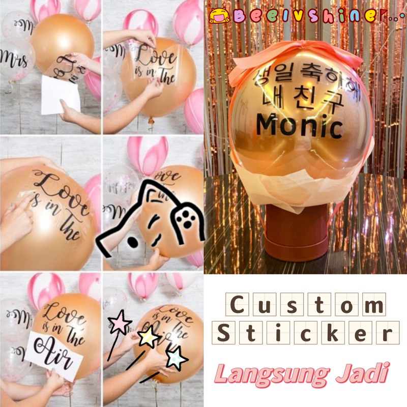 Custom Sticker Balon PVC buket balon
