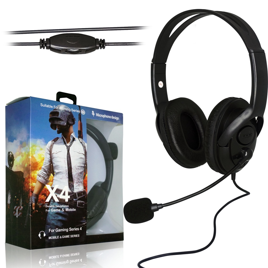 Headphone Gaming X4 Headset Gaming + Microphone / Gaming Headset Hp Super Bass