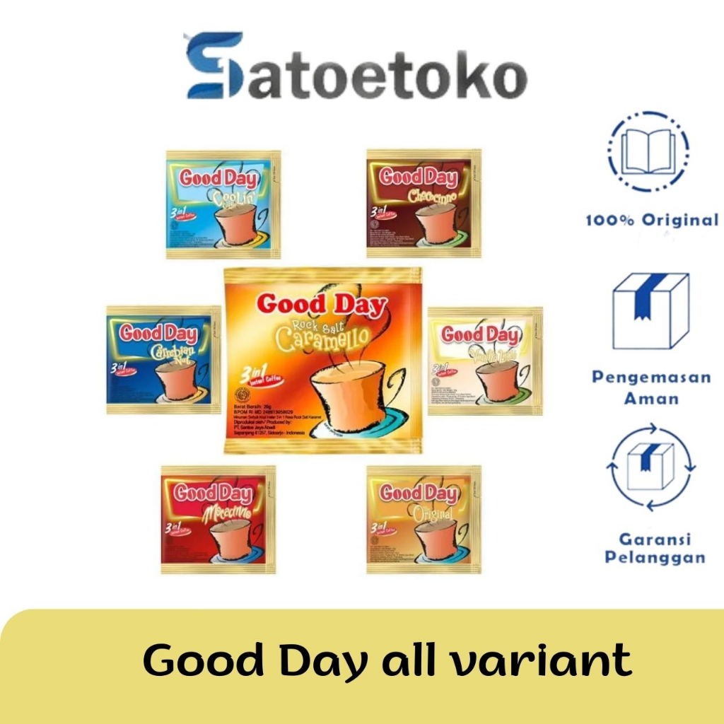 

GOOD DAY (ORIGINAL, MOCACINNO, CHOCOCINNO, COOLIN, CAREBIAN NUT, CARAMELLO, VANILLA LATTE) - BAG