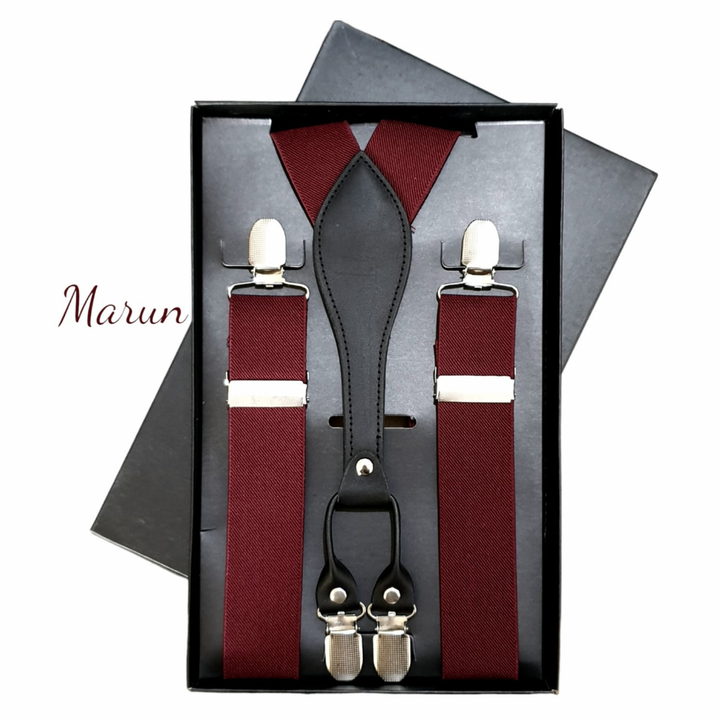 Tali Jojon Suspender Kaki 4 Lebar 3,5 Cm Hitam Maron Biru Cream