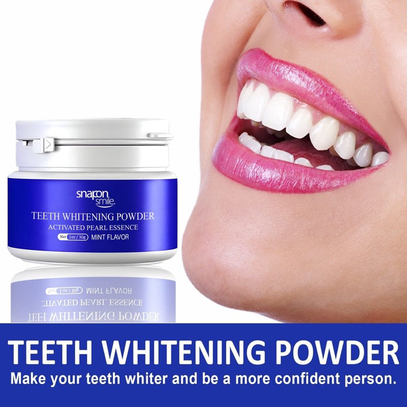 Snap On Smile Teeth Whitening Powder Pemutih Gigi Kuning Permanen Ori Permanen