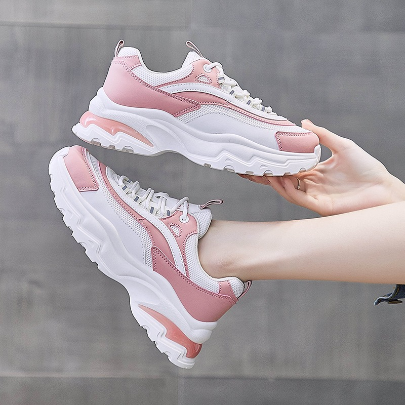 Sepatu Sneakers Wanita Import Putih Tinggi Korea Olahraga Kasual 1052