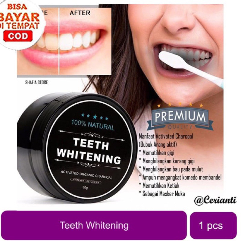 GRATIS ONGKIR COD TERMURAH MEDAN Pemutih Gigi Teeth Whitening Actived Charcoal Powder