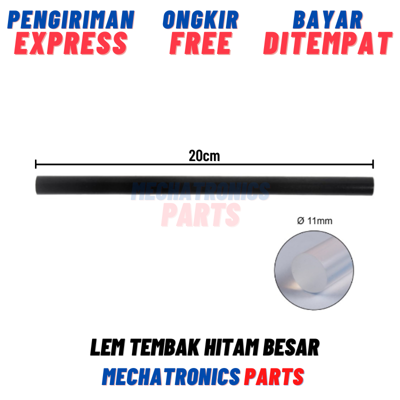 Lem Tembak Hitam Besar Dia 11mm Panjang 20cm Stik Mini Refil Stick Glue Gun