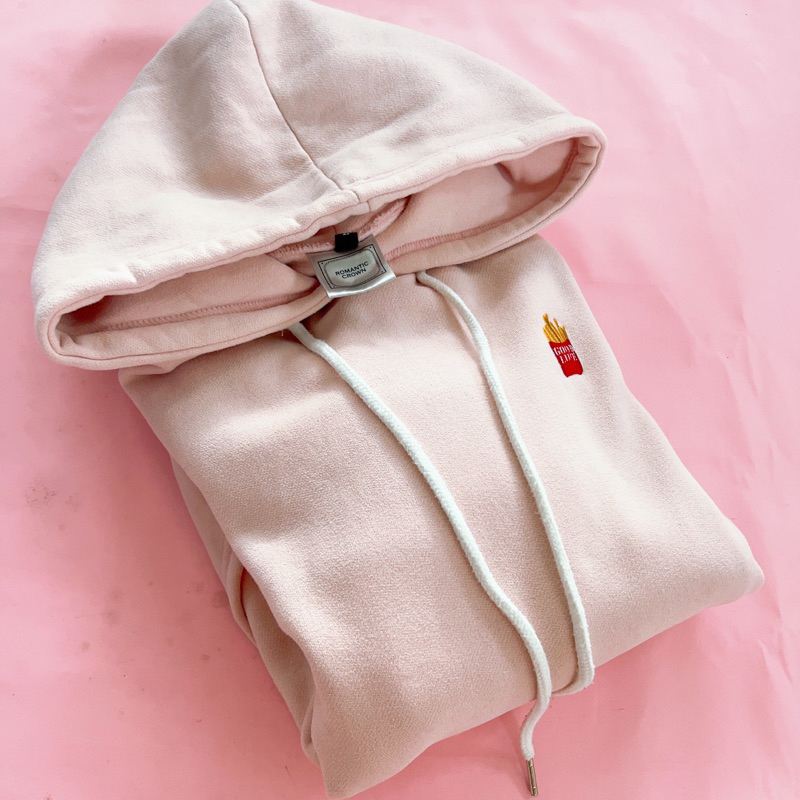 Romantic Crown Pink Fries Hoodie Oversized