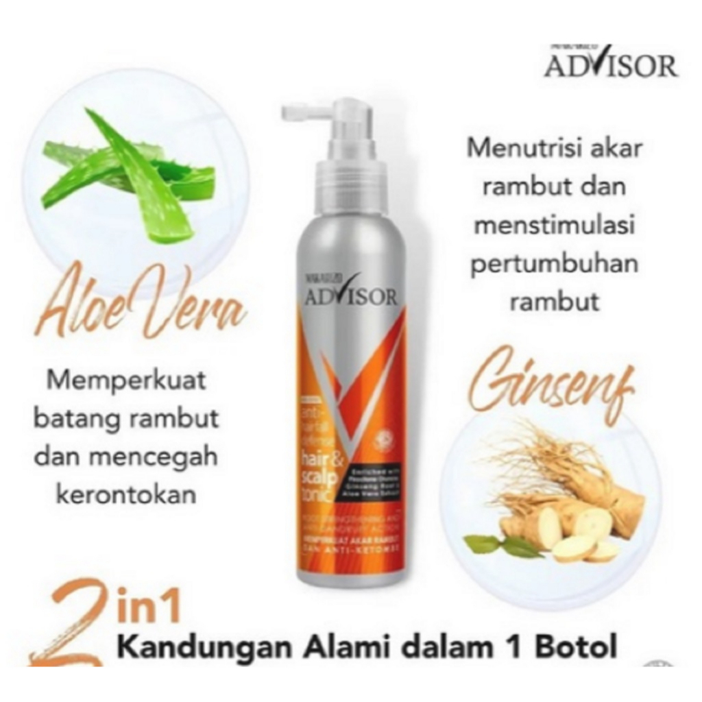 MAKARIZO Advisor Anti Hair Fall Defense Hair &amp; Scalp Tonic 65ml | 145ml | 240ml | Perawatan Rambut Rontok dan Ketombe