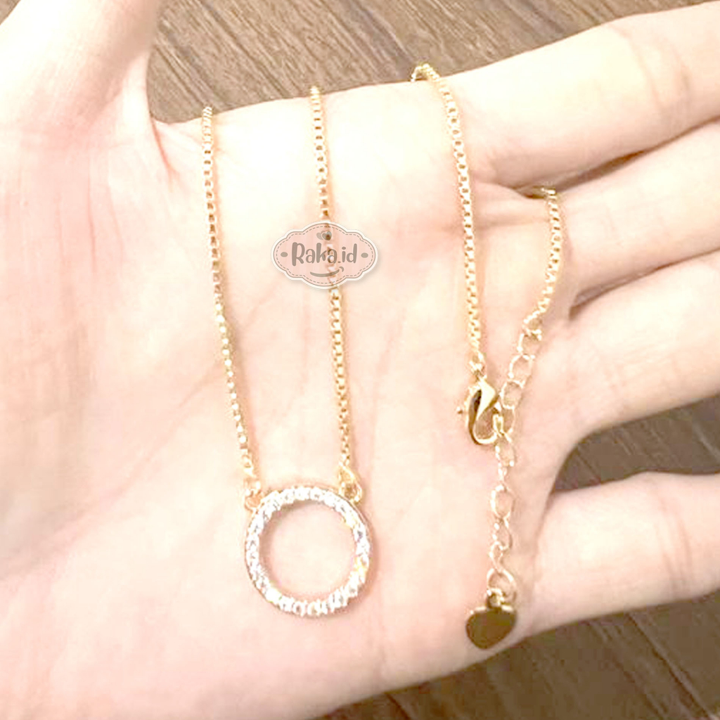 Kalung Wanita / Kalung Dewasa Rantai Italy Motif Baris Ring Gold 948