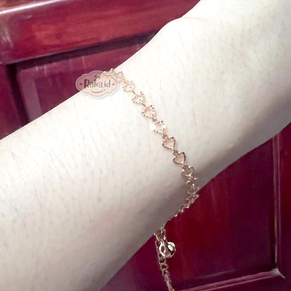 Gelang Tangan Wanita Dewasa Gelang Tangan Rantai Anti Karat Motif Love 1287