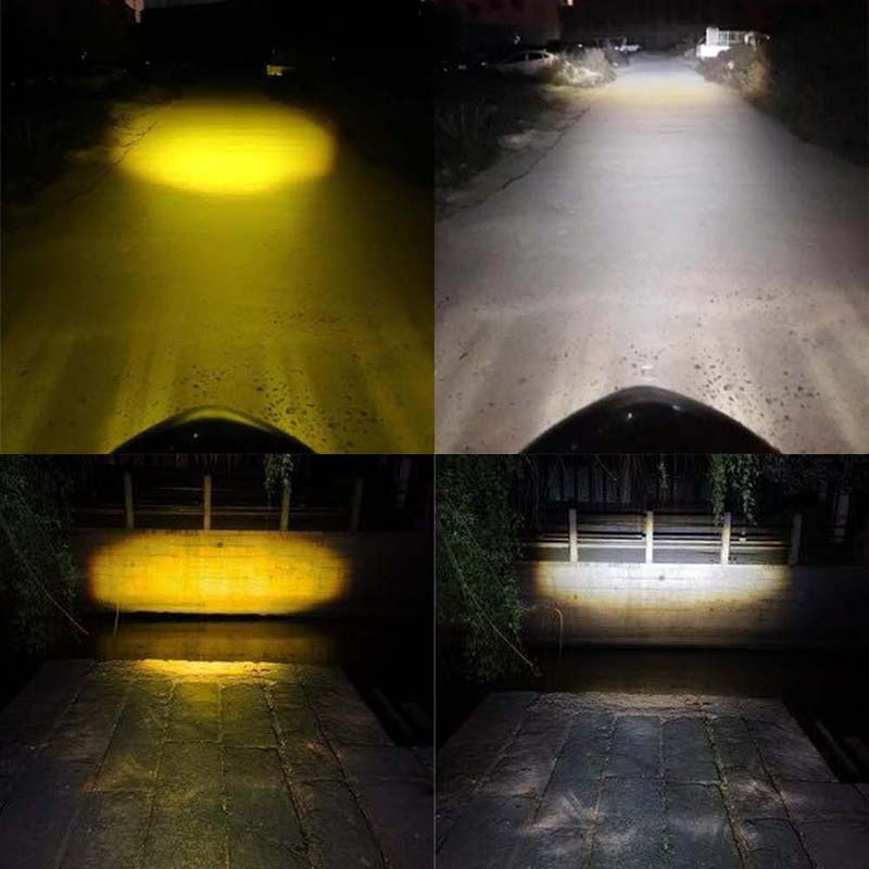 Lampu LED Mini Projie H4 Motor Mobil Led Laser H4 Putih Kuning AC DC Lampu Utama H4 Hi Low 12Volt