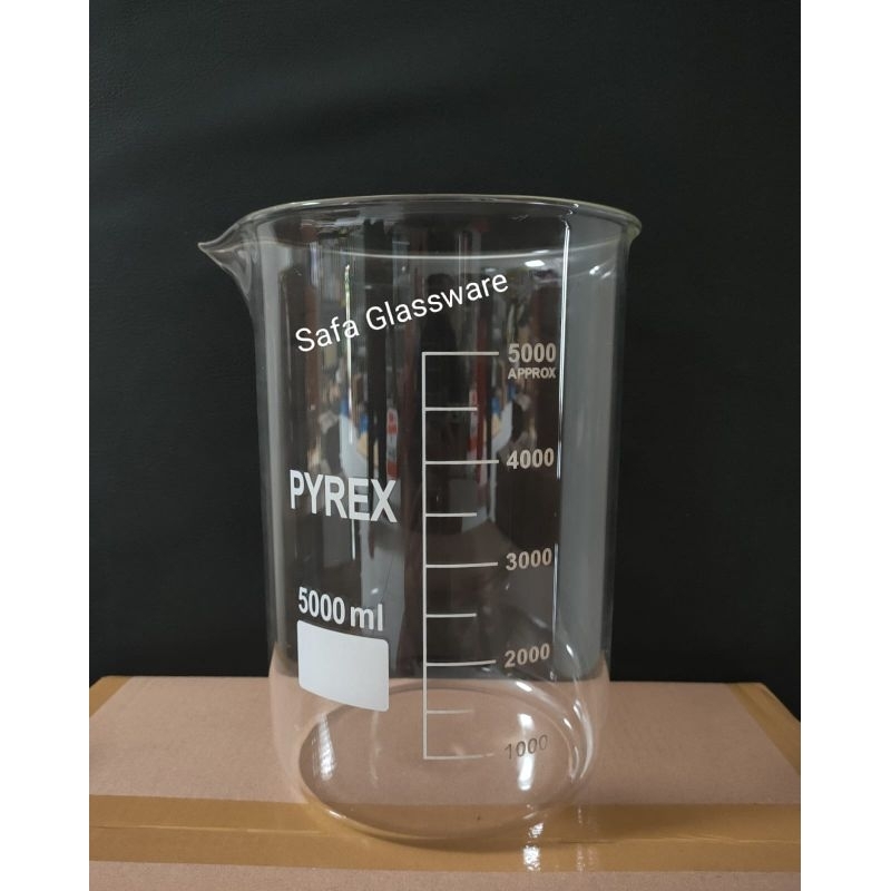 Beaker Glass 5000ml / Gelas Kimia 5000ml Pyrex / Gelas Beaker / Gelas Piala