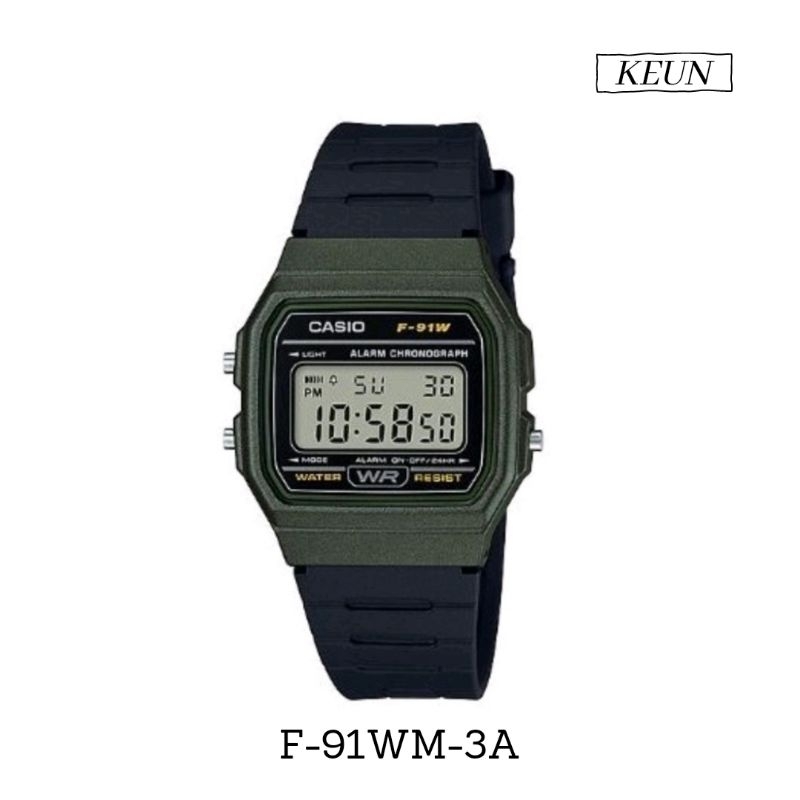 Casio F-91WM-3A // jam tangan unisex - casio original - jam tangan karet //