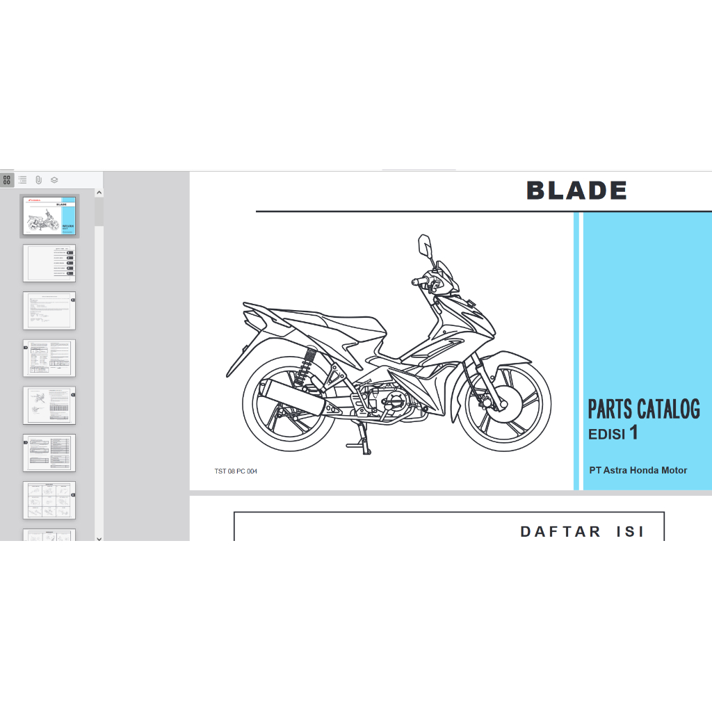 motor Honda-Blade Buku Parts Catalogue Copian Honda Katalog-Suku-Cadang-Honda-Blade
