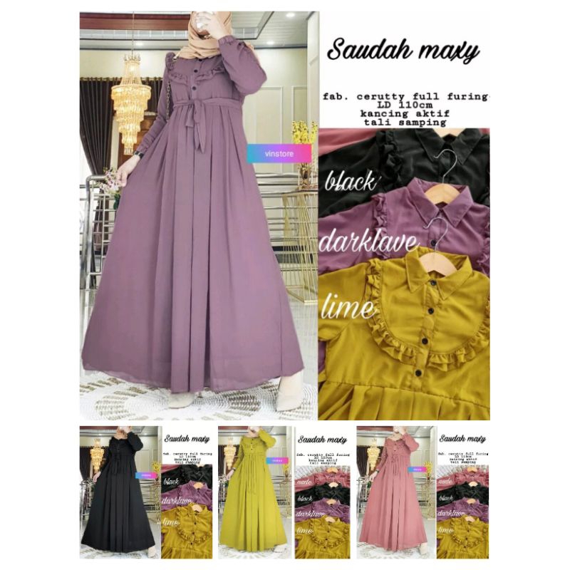 GAMIS SAUDAH MAXI/GAMIS KRINGKEL TERLARIS/GAMIS KRINGKEL TERBARU.